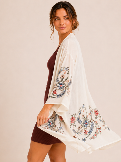 Floral Escape Cream Kimono