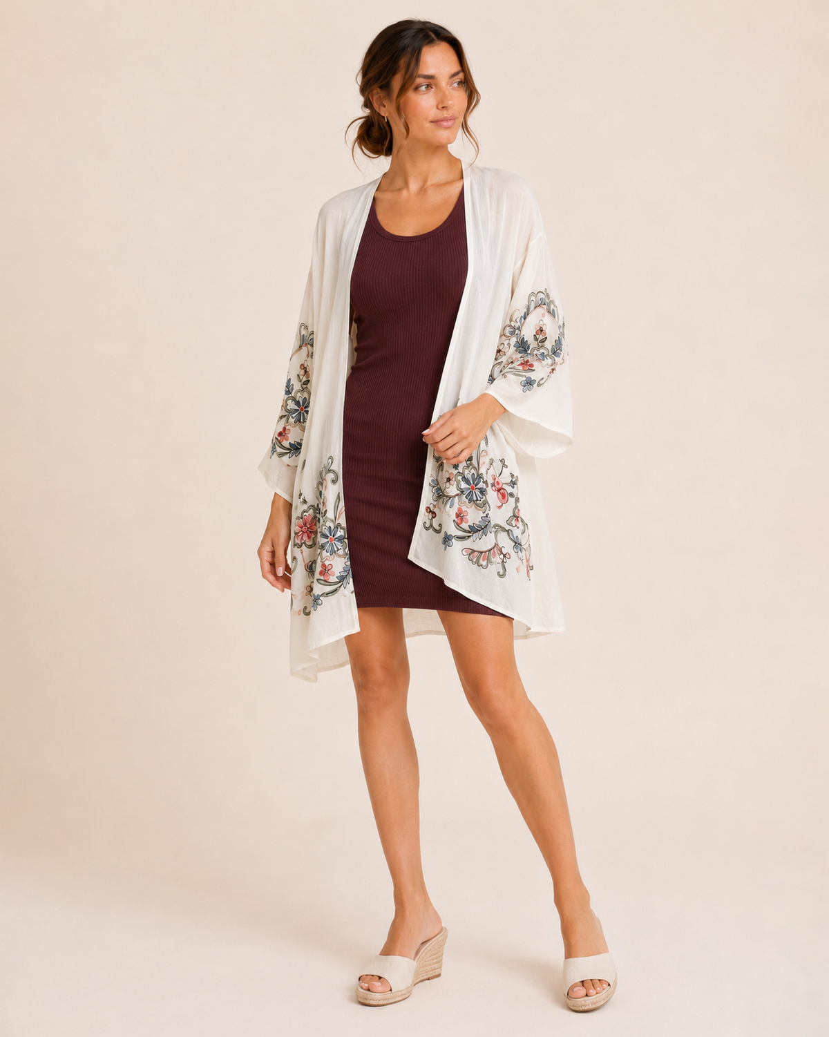 Floral Escape Cream Kimono