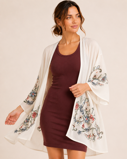 Floral Escape Cream Kimono