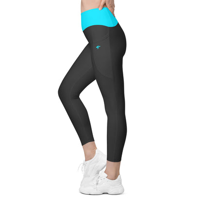 GymBum UK Luminous Surge Pocket Leggings - Summit Blue