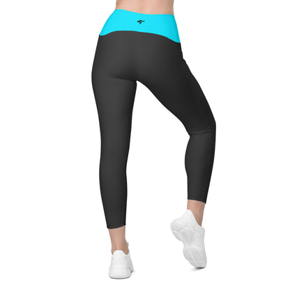 GymBum UK Luminous Surge Pocket Leggings - Summit Blue