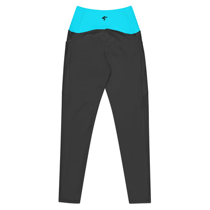 GymBum UK Luminous Surge Pocket Leggings - Summit Blue