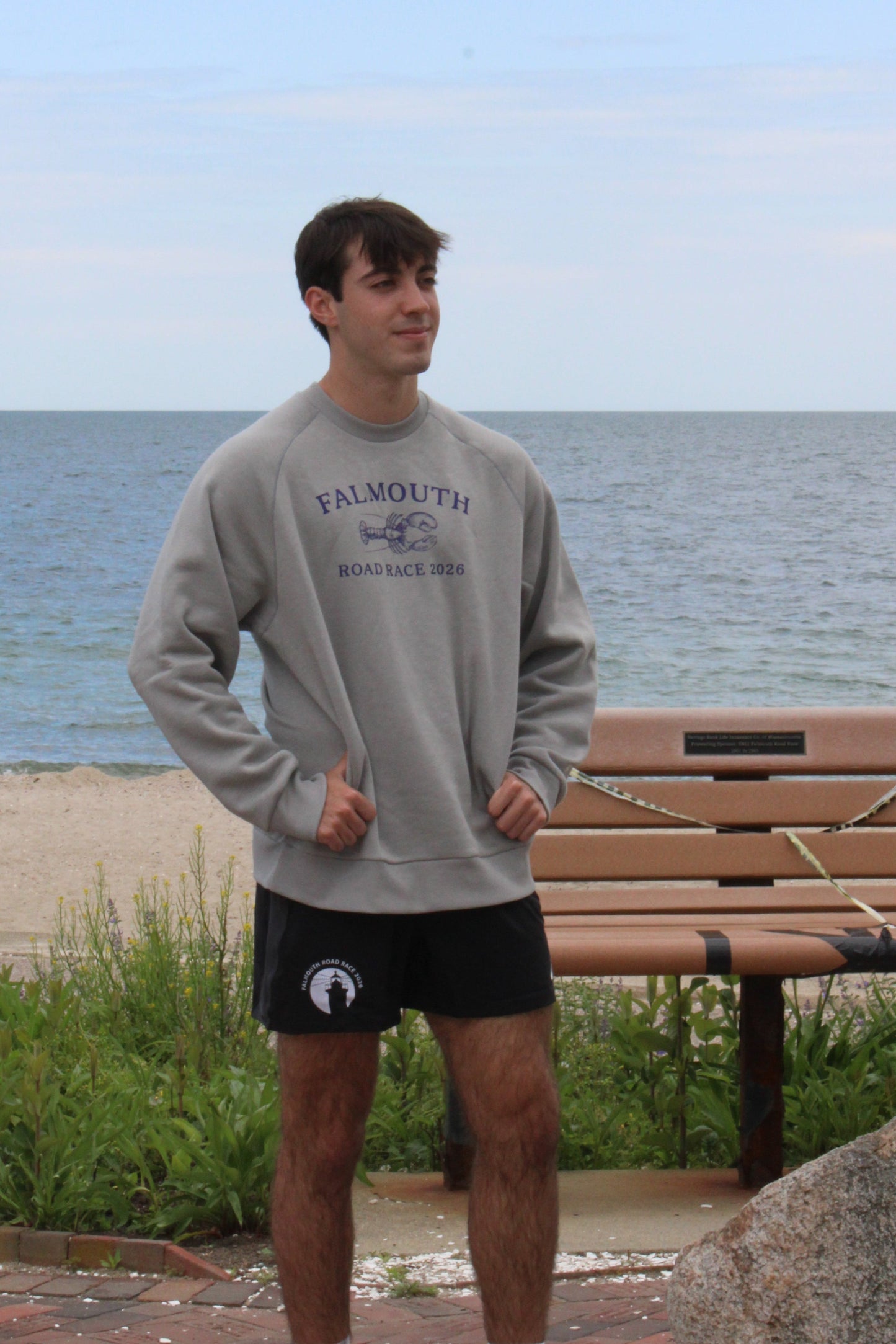 ASICS Falmouth Road Race 2026 - ASICS Unisex Fleece Crewneck Sweatshirt Grey Heather (2031F469) (FRR26-12)