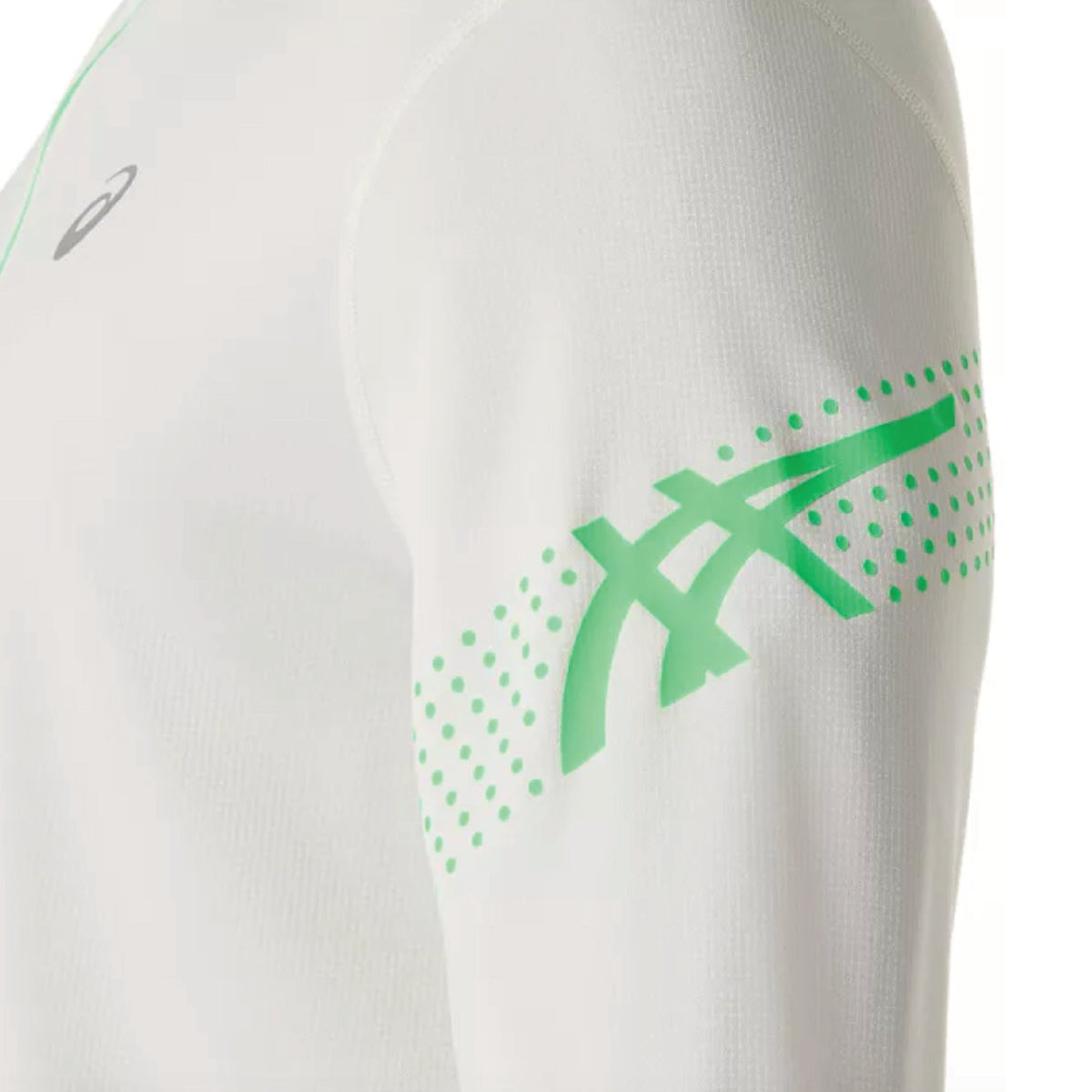 2026 ASICS Los Angeles Marathon FINISHER - ASICS Men's Icon Long Sleeve 1/2 Zip Cream/Vital Green (2011D459) (LA26-37)