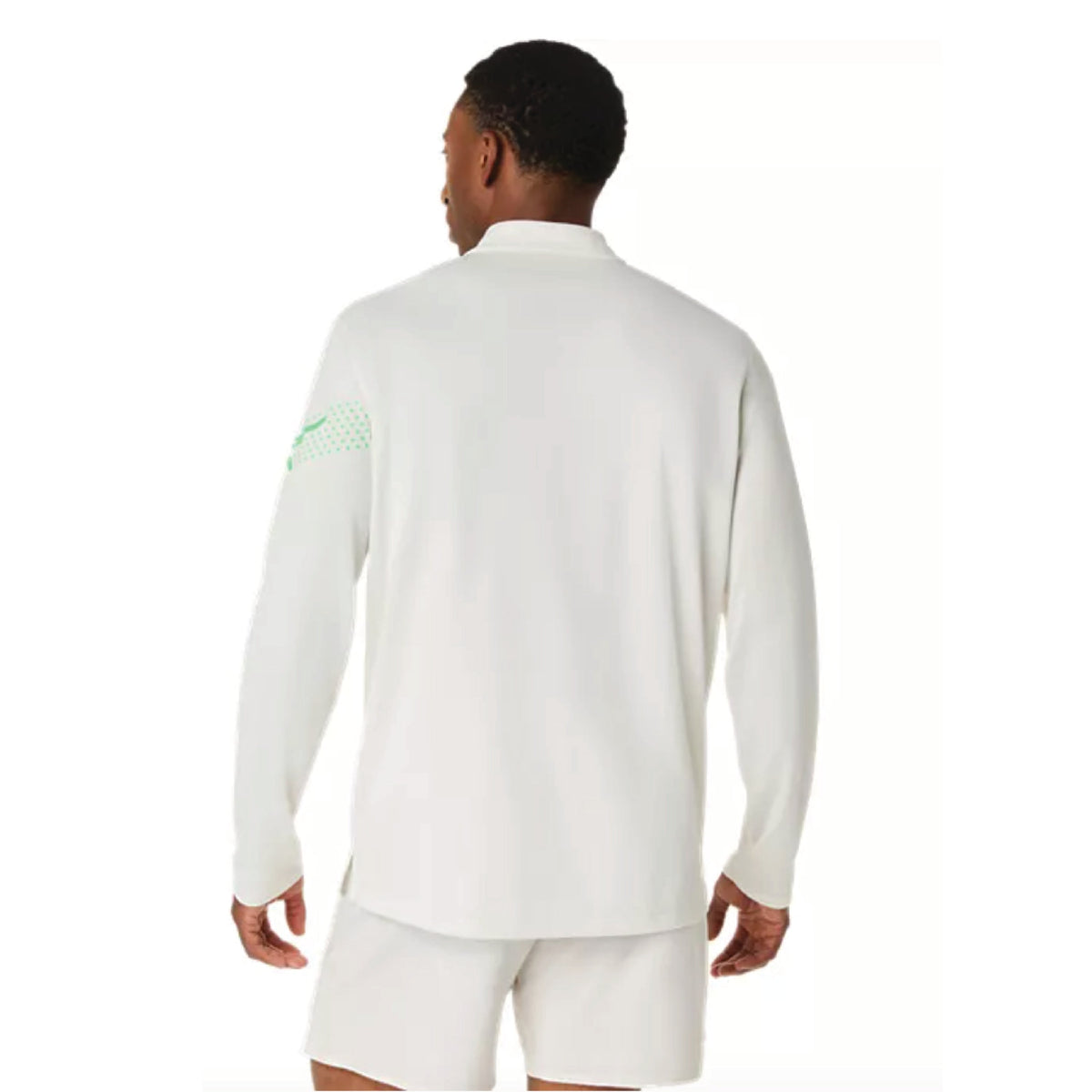 2026 ASICS Los Angeles Marathon FINISHER - ASICS Men's Icon Long Sleeve 1/2 Zip Cream/Vital Green (2011D459) (LA26-37)