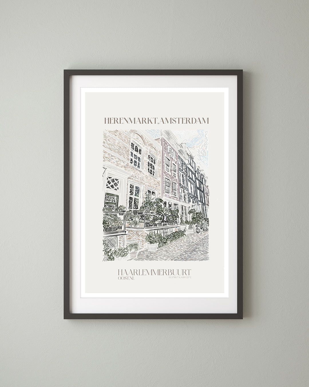 Herenmarkt Amsterdam - Landscape Art Print
