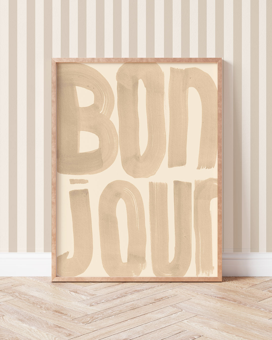 Bonjour' - Word Art Print