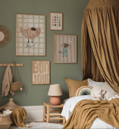 Bonjour' - Word Art Print