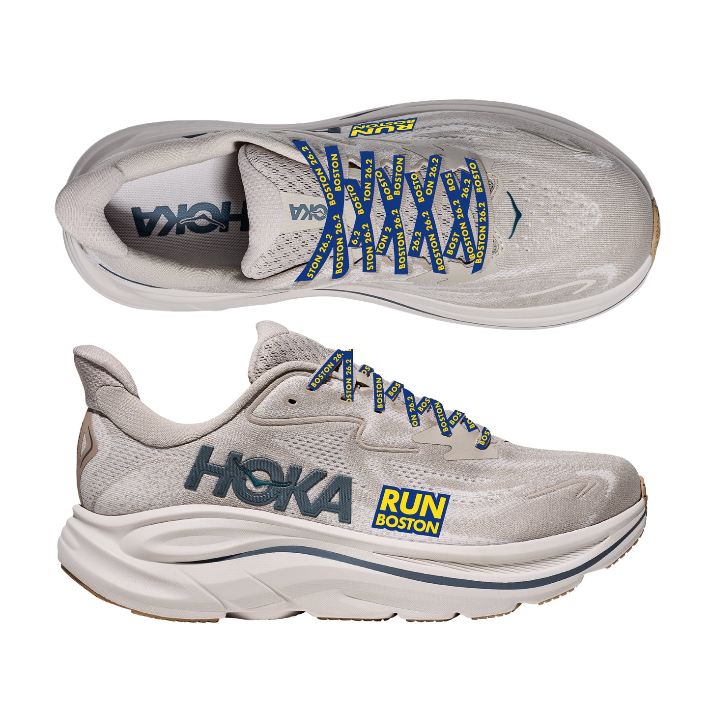 Boston 26.2 - HOKA Men's Clifton 10 - PUTTY / GROUT (HBM26-15)