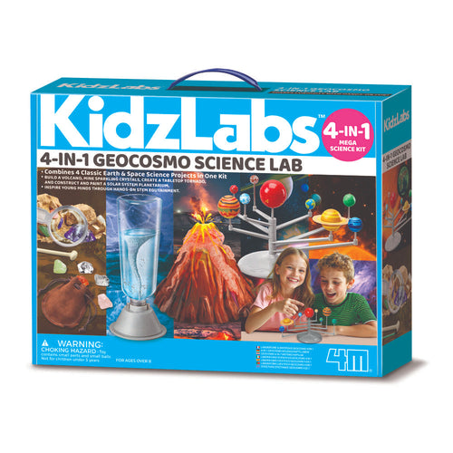 4M Mega Earth Science-4in1 Experiment Kit for Kids, Children's STEM Learning Toy