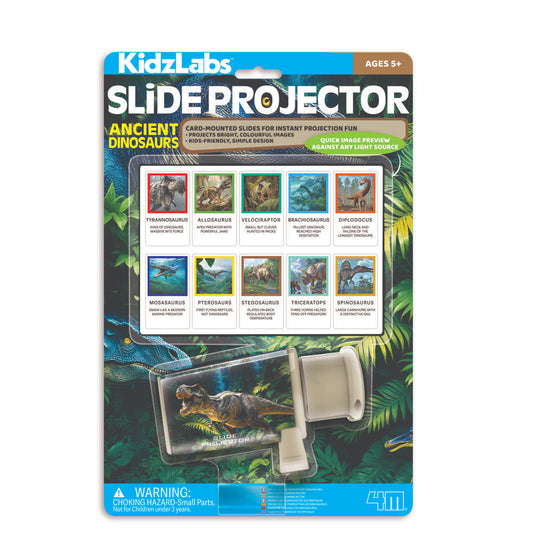 4M Kidzlabs Slide Projector Dino- Kids Projectors with Dinosaur Slides, STEM Toy