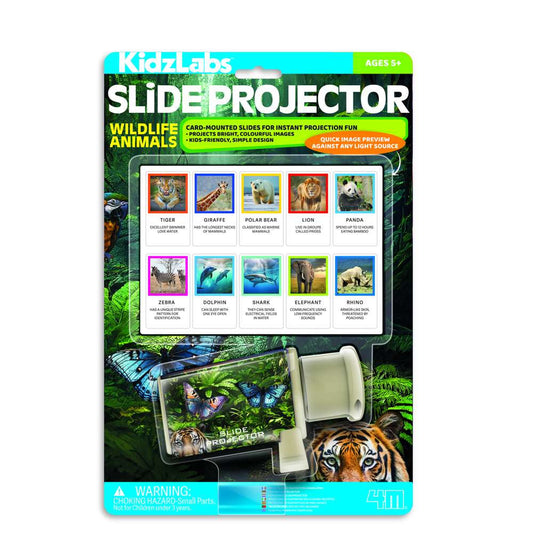 4M Kidzlabs Slide Projector Wildlife- Kids' Light Projectors with Animal Slides