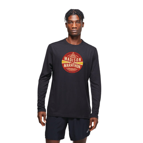 2025 Madison Marathon - ASICS Men's Ready Set Long Sleeve Tee Black (2011b459) (MM-08)