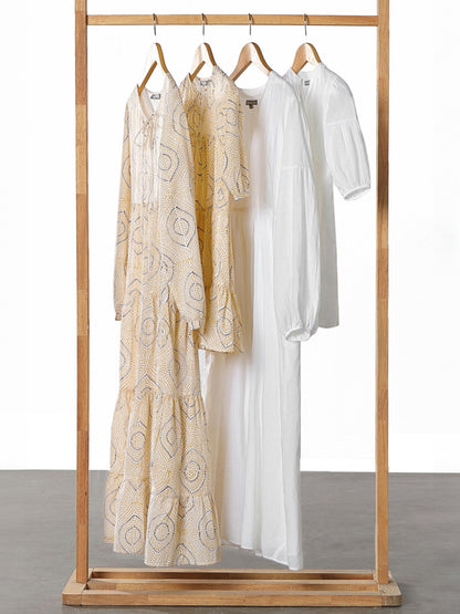 Kaftan Cotton Girl's Dress - White