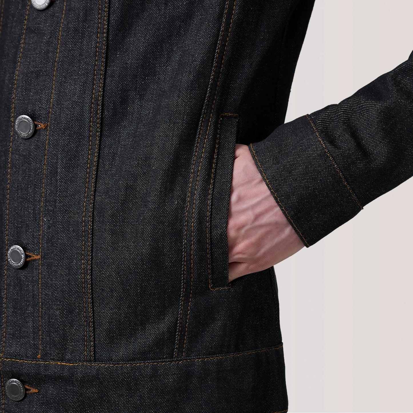 Conard Faded Black Denim Trucker Jacket