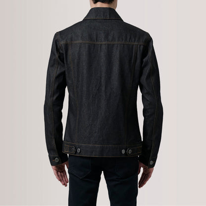 Conard Faded Black Denim Trucker Jacket