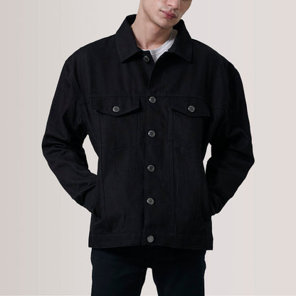 Eddie Black Oversized Denim Trucker Jacket