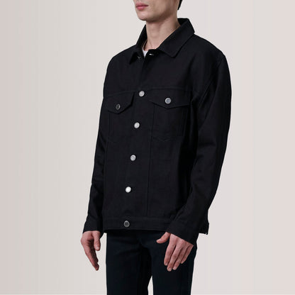Eddie Black Oversized Denim Trucker Jacket