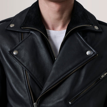 Kole Black Leather Double Rider Jacket