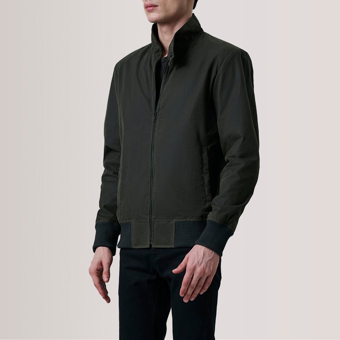 Morrison Olive Canvas Bomber Jacket