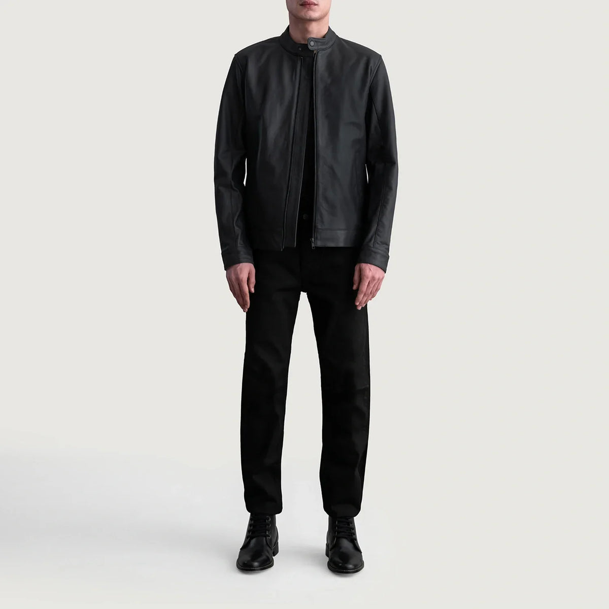 Zen Matte Black Leather Biker Jacket