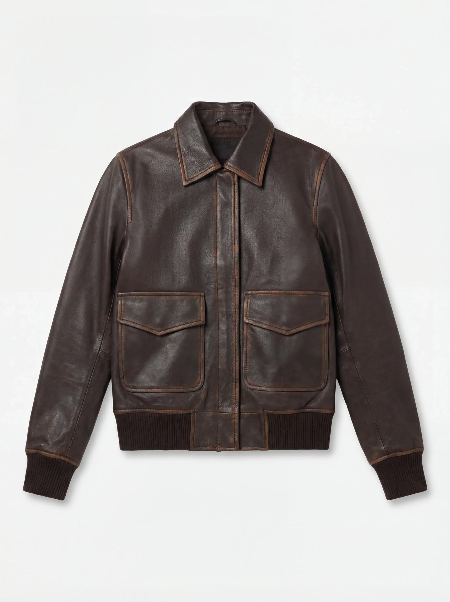Westa A-2 Brown Leather Bomber Jacket