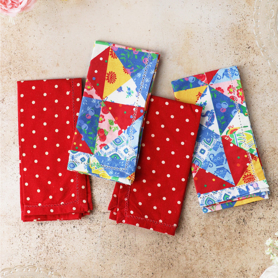 April Cornell - Primary Patchwork Luncheon Napkins - Set of 4