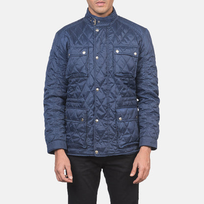 Nelson Quilted Blue Windbreaker Jacket