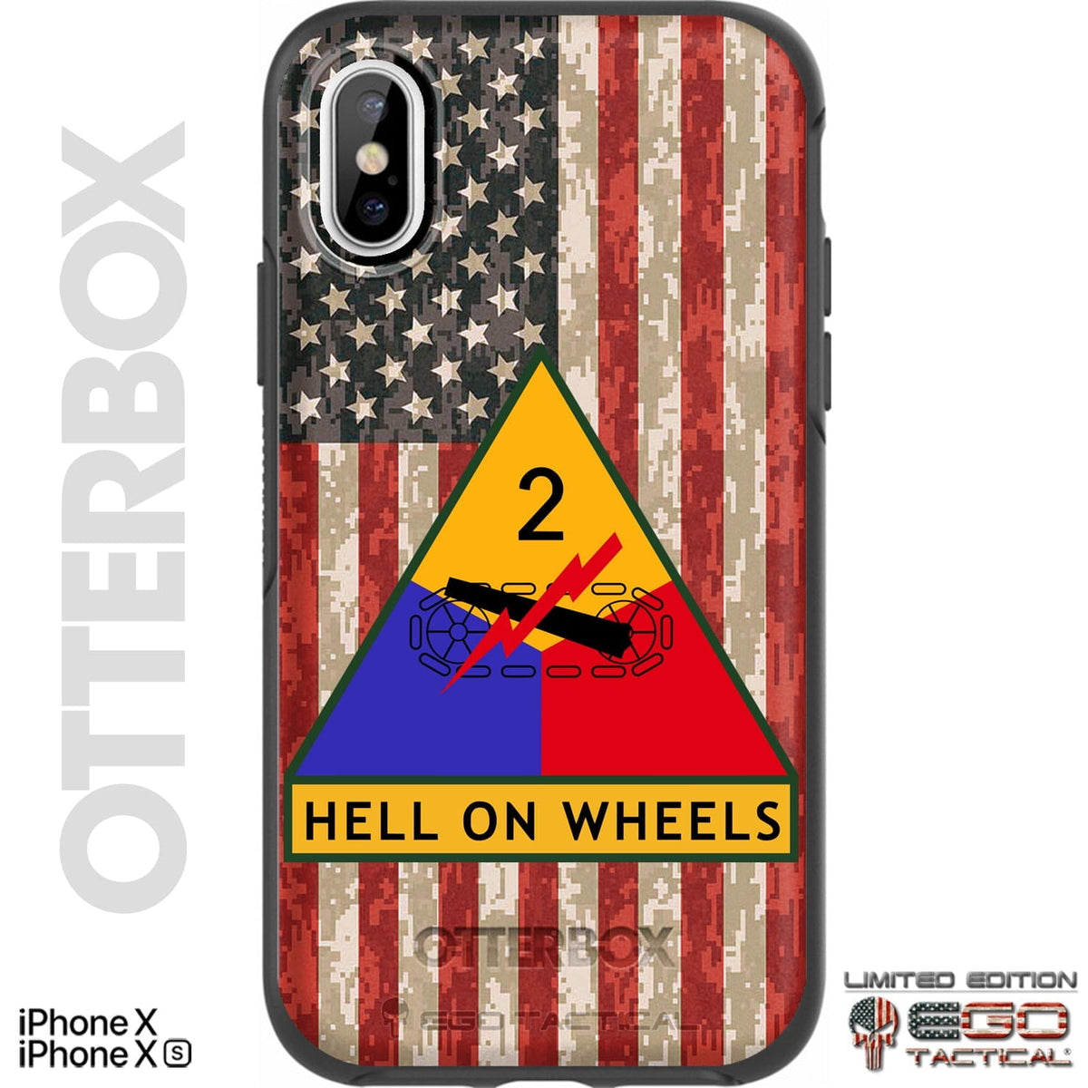 US Army 2nd Armored Division "Hell on Wheels" Custom Printed Case Design for Apple, Samsung, Google & Motorola Phone Models