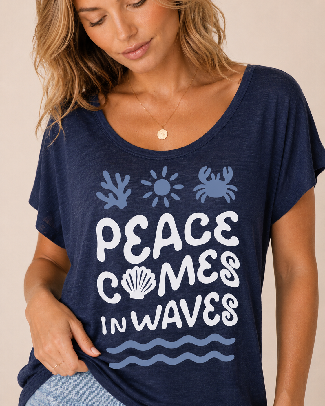 Peace Comes in Waves Graphic Tee