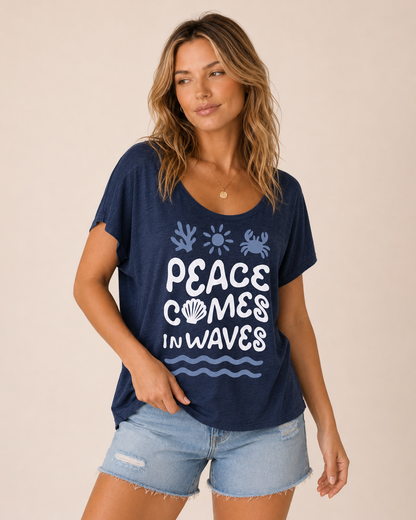Peace Comes in Waves Graphic Tee