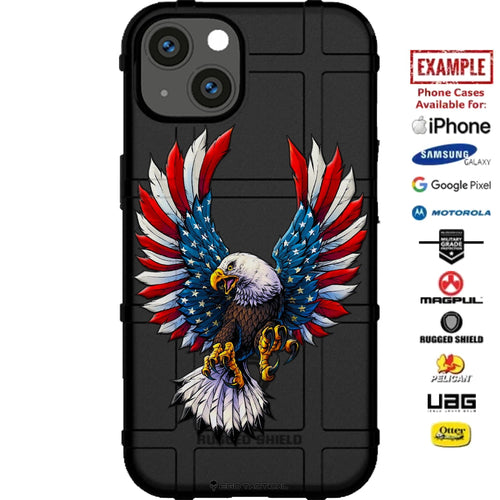 American Eagle U.S. Flag Wings Design Custom Printed Case Design for Apple, Samsung, Google & Motorola Phone Models