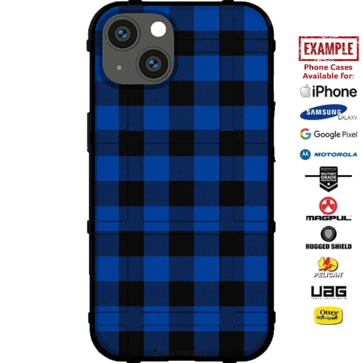 Lumberjack Flannel Pattern Custom Printed Case Design for Apple, Samsung, Google & Motorola Phone Models