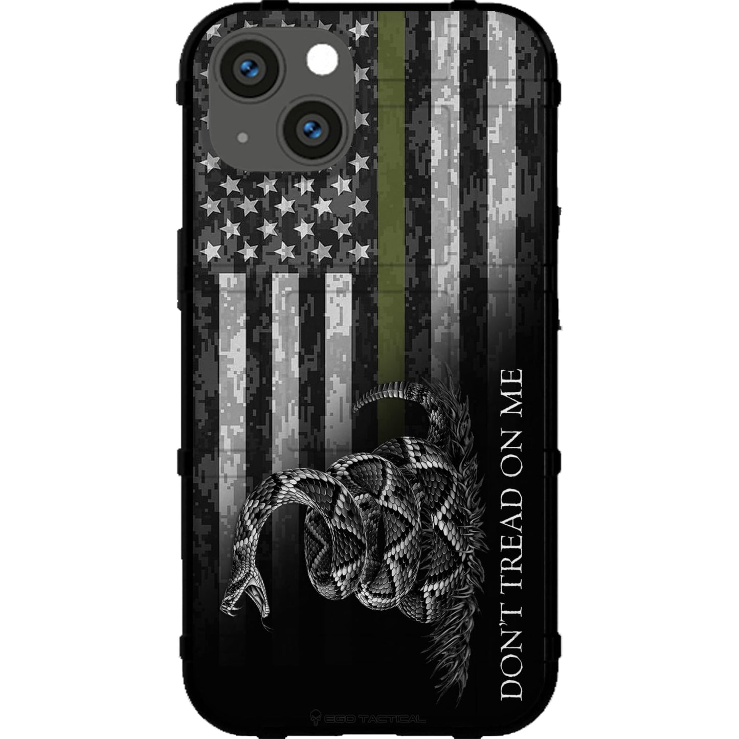 Don't Tread on Me Flag Black Thin Line Camo Flag Rev Custom Printed Case Design for Apple, Samsung, Google & Motorola Phone Models