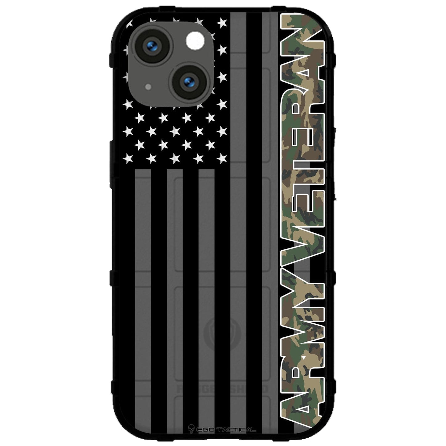 Veterans Day 2021 Army, Navy, Air Force, Marines, Coast Guard Veteran Black US American Flag & Camo Pattern Custom Printed Case Design for Apple, Samsung, Google & Motorola Phone Models