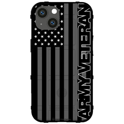 Veterans Day 2021 Army, Navy, Air Force, Marines, Coast Guard Veteran Black US American Flag & Camo Pattern Custom Printed Case Design for Apple, Samsung, Google & Motorola Phone Models