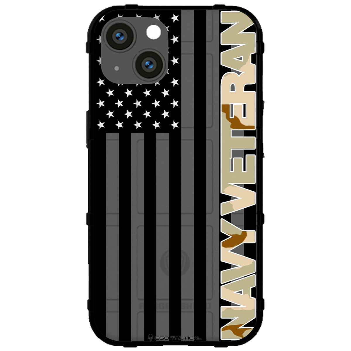 Veterans Day 2021 Army, Navy, Air Force, Marines, Coast Guard Veteran Black US American Flag & Camo Pattern Custom Printed Case Design for Apple, Samsung, Google & Motorola Phone Models
