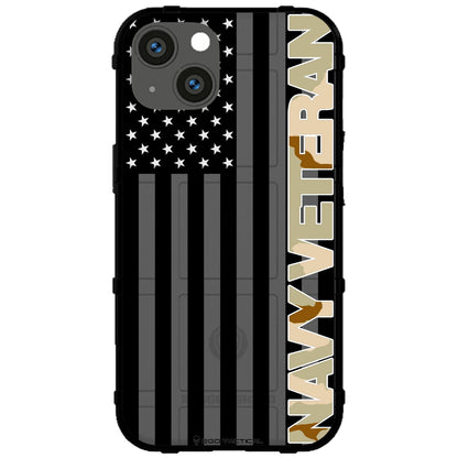 Veterans Day 2021 Army, Navy, Air Force, Marines, Coast Guard Veteran Black US American Flag & Camo Pattern Custom Printed Case Design for Apple, Samsung, Google & Motorola Phone Models