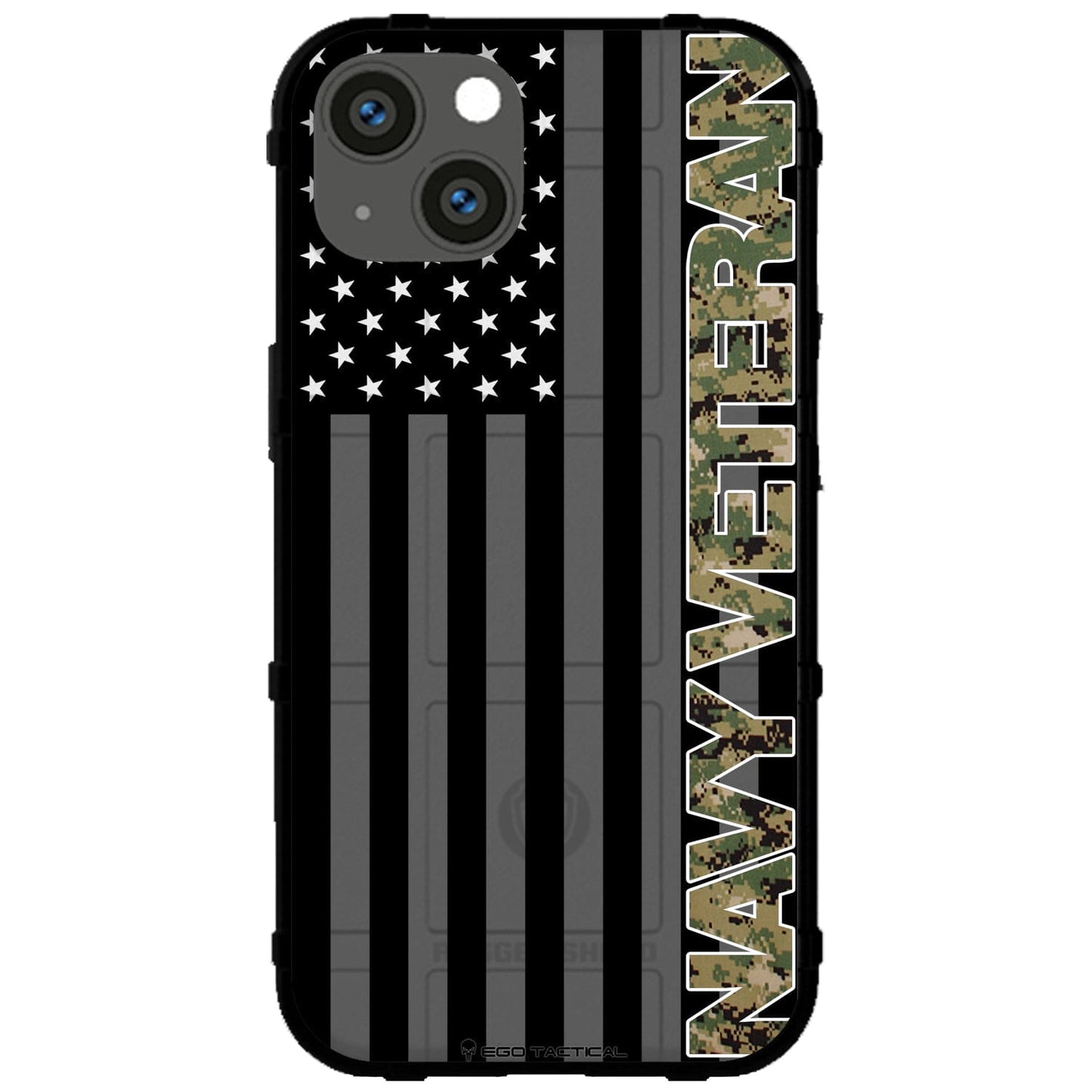 Veterans Day 2021 Army, Navy, Air Force, Marines, Coast Guard Veteran Black US American Flag & Camo Pattern Custom Printed Case Design for Apple, Samsung, Google & Motorola Phone Models