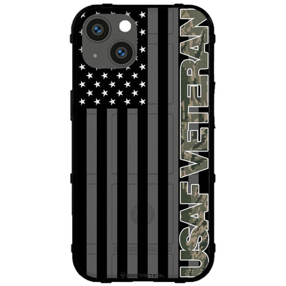 Veterans Day 2021 Army, Navy, Air Force, Marines, Coast Guard Veteran Black US American Flag & Camo Pattern Custom Printed Case Design for Apple, Samsung, Google & Motorola Phone Models