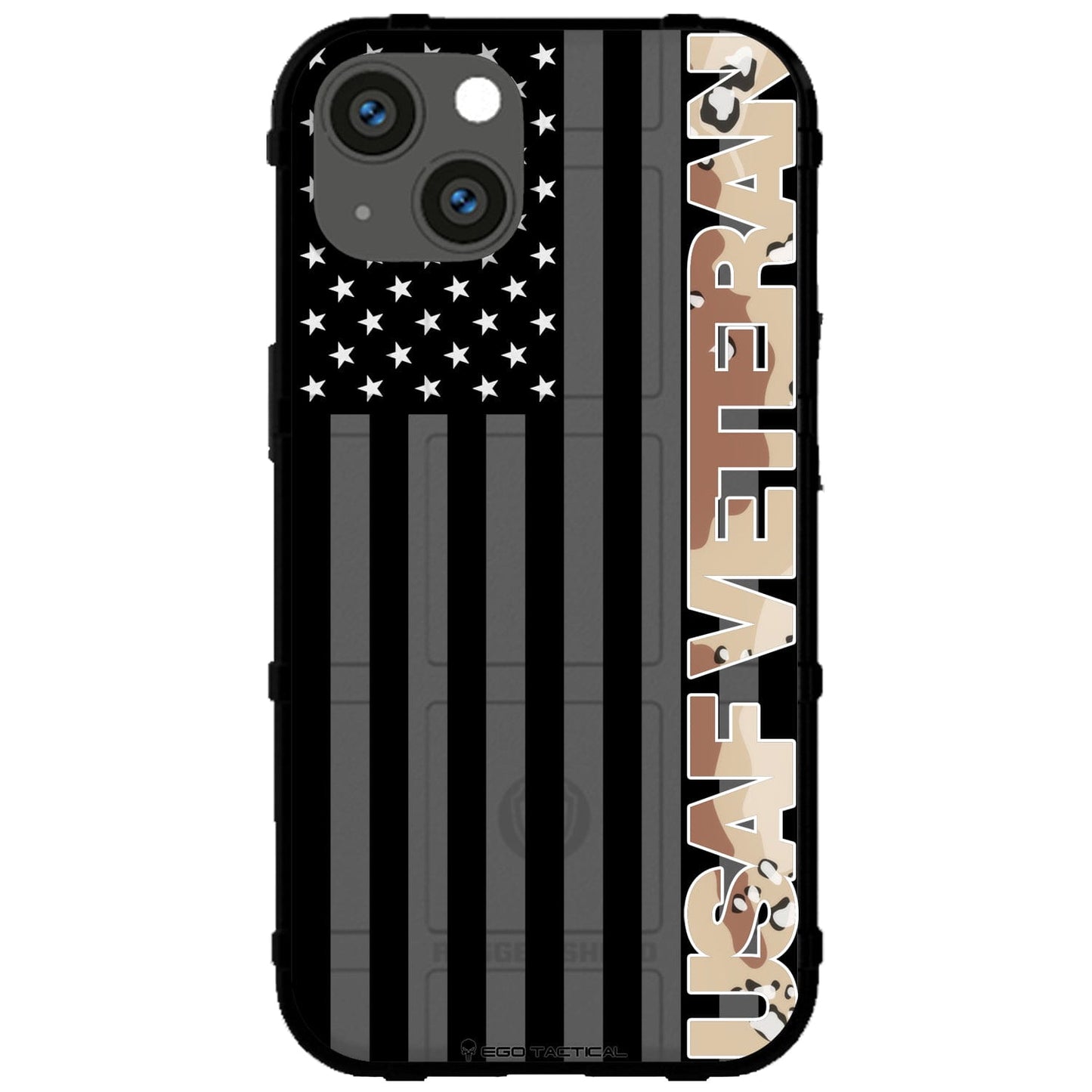 Veterans Day 2021 Army, Navy, Air Force, Marines, Coast Guard Veteran Black US American Flag & Camo Pattern Custom Printed Case Design for Apple, Samsung, Google & Motorola Phone Models