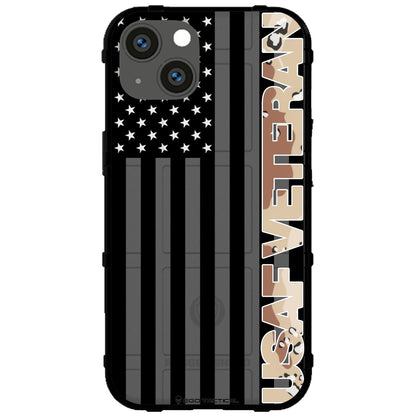 Veterans Day 2021 Army, Navy, Air Force, Marines, Coast Guard Veteran Black US American Flag & Camo Pattern Custom Printed Case Design for Apple, Samsung, Google & Motorola Phone Models
