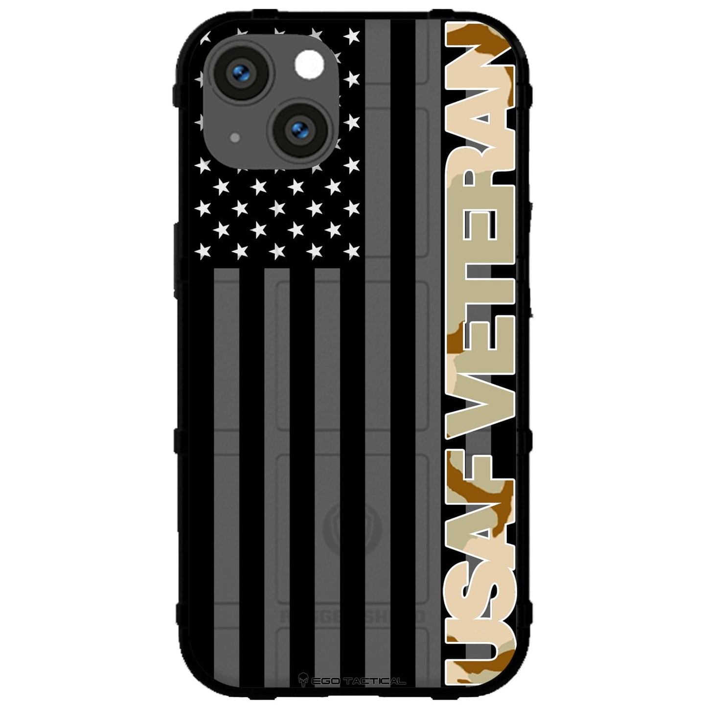 Veterans Day 2021 Army, Navy, Air Force, Marines, Coast Guard Veteran Black US American Flag & Camo Pattern Custom Printed Case Design for Apple, Samsung, Google & Motorola Phone Models