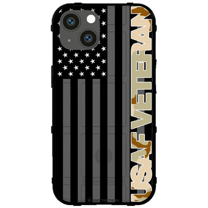 Veterans Day 2021 Army, Navy, Air Force, Marines, Coast Guard Veteran Black US American Flag & Camo Pattern Custom Printed Case Design for Apple, Samsung, Google & Motorola Phone Models