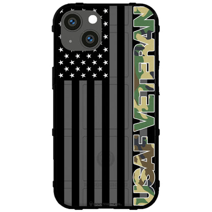 Veterans Day 2021 Army, Navy, Air Force, Marines, Coast Guard Veteran Black US American Flag & Camo Pattern Custom Printed Case Design for Apple, Samsung, Google & Motorola Phone Models