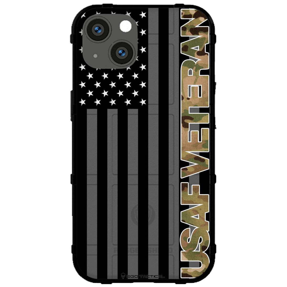 Veterans Day 2021 Army, Navy, Air Force, Marines, Coast Guard Veteran Black US American Flag & Camo Pattern Custom Printed Case Design for Apple, Samsung, Google & Motorola Phone Models