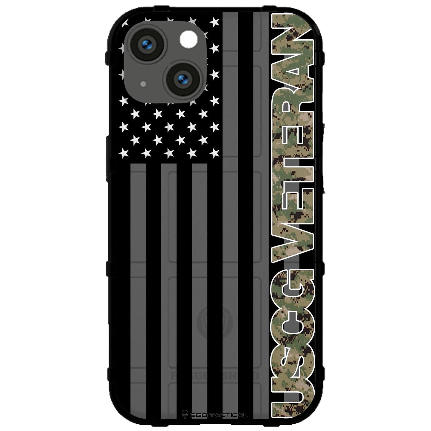 Veterans Day 2021 Army, Navy, Air Force, Marines, Coast Guard Veteran Black US American Flag & Camo Pattern Custom Printed Case Design for Apple, Samsung, Google & Motorola Phone Models