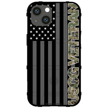 Veterans Day 2021 Army, Navy, Air Force, Marines, Coast Guard Veteran Black US American Flag & Camo Pattern Custom Printed Case Design for Apple, Samsung, Google & Motorola Phone Models