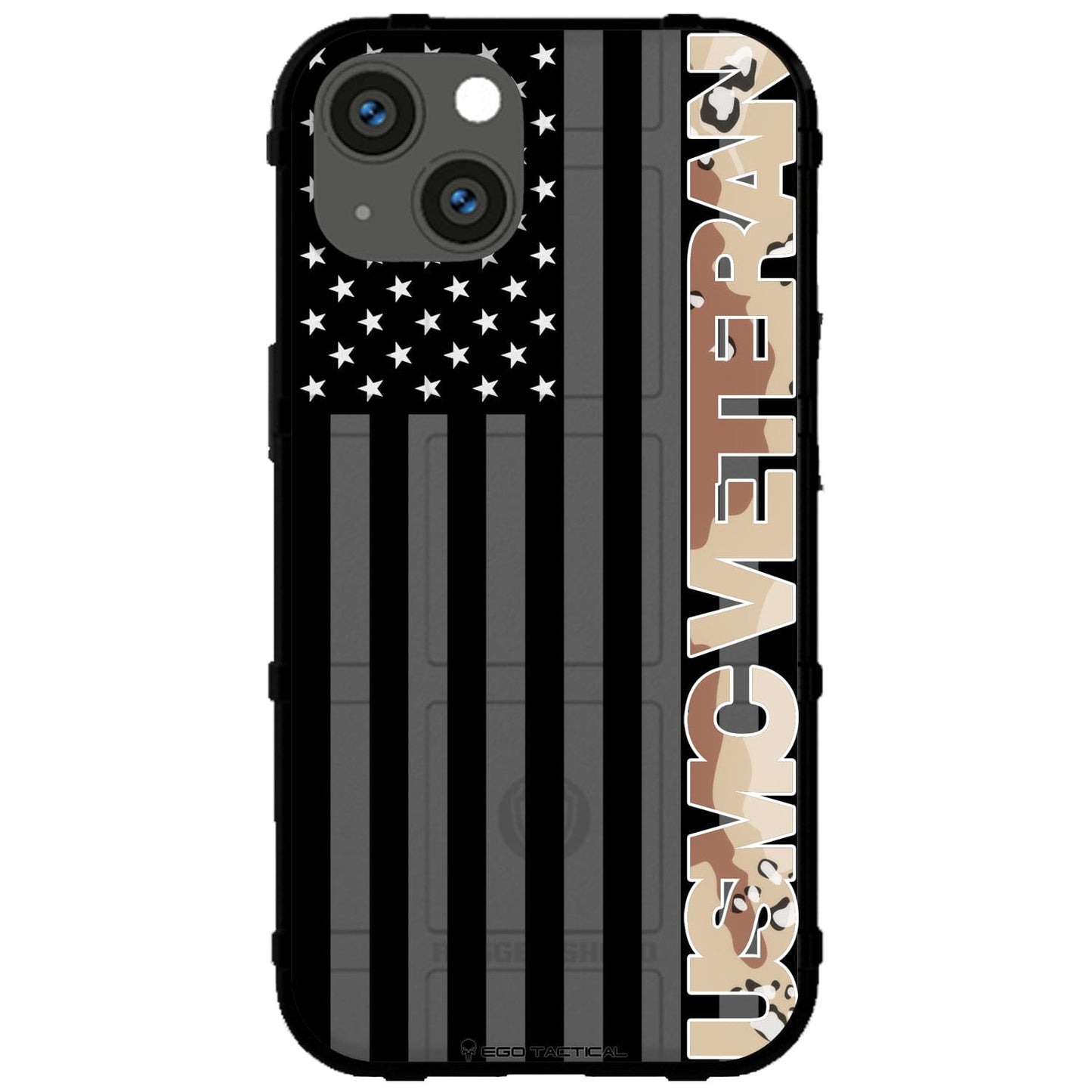 Veterans Day 2021 Army, Navy, Air Force, Marines, Coast Guard Veteran Black US American Flag & Camo Pattern Custom Printed Case Design for Apple, Samsung, Google & Motorola Phone Models