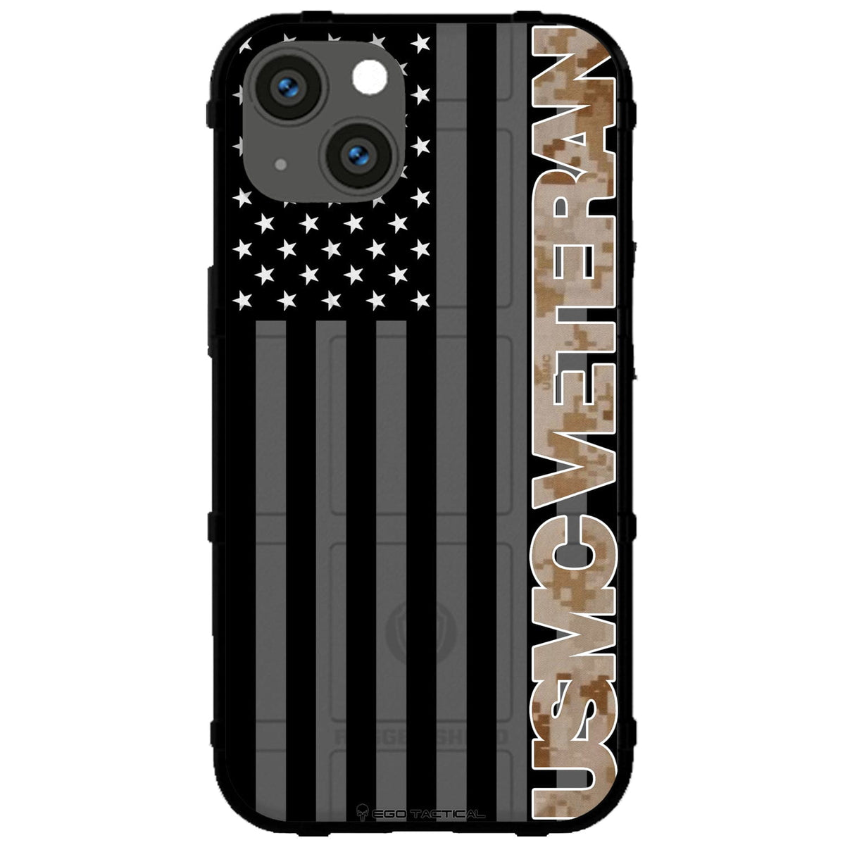 Veterans Day 2021 Army, Navy, Air Force, Marines, Coast Guard Veteran Black US American Flag & Camo Pattern Custom Printed Case Design for Apple, Samsung, Google & Motorola Phone Models